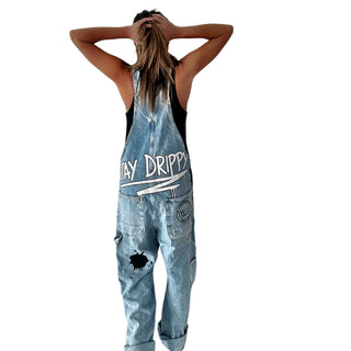 'Drippy W+G' Painted Overalls
