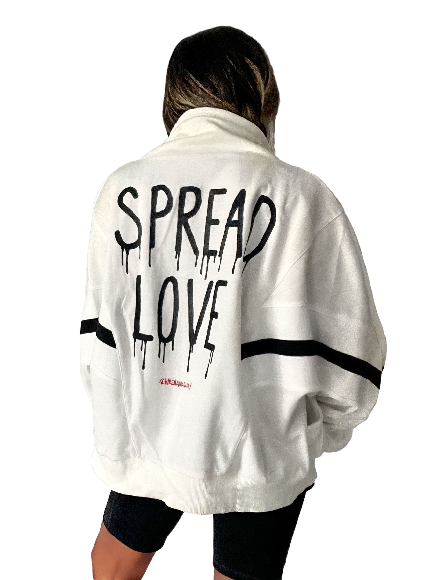 'Spread Love' Painted Sweat Jacket