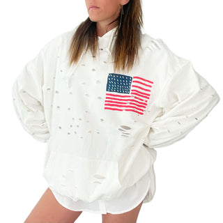 'USA USA USA' Painted Hoodie
