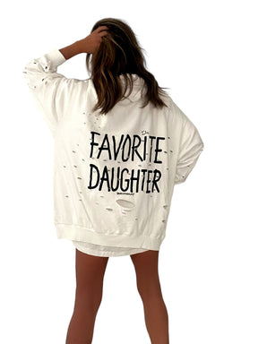 'Fav Daughter' Painted Hoodie