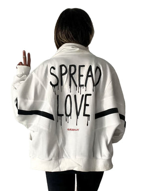 'Spread Love' Painted Sweat Jacket