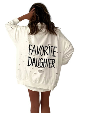 'Fav Daughter' Painted Hoodie