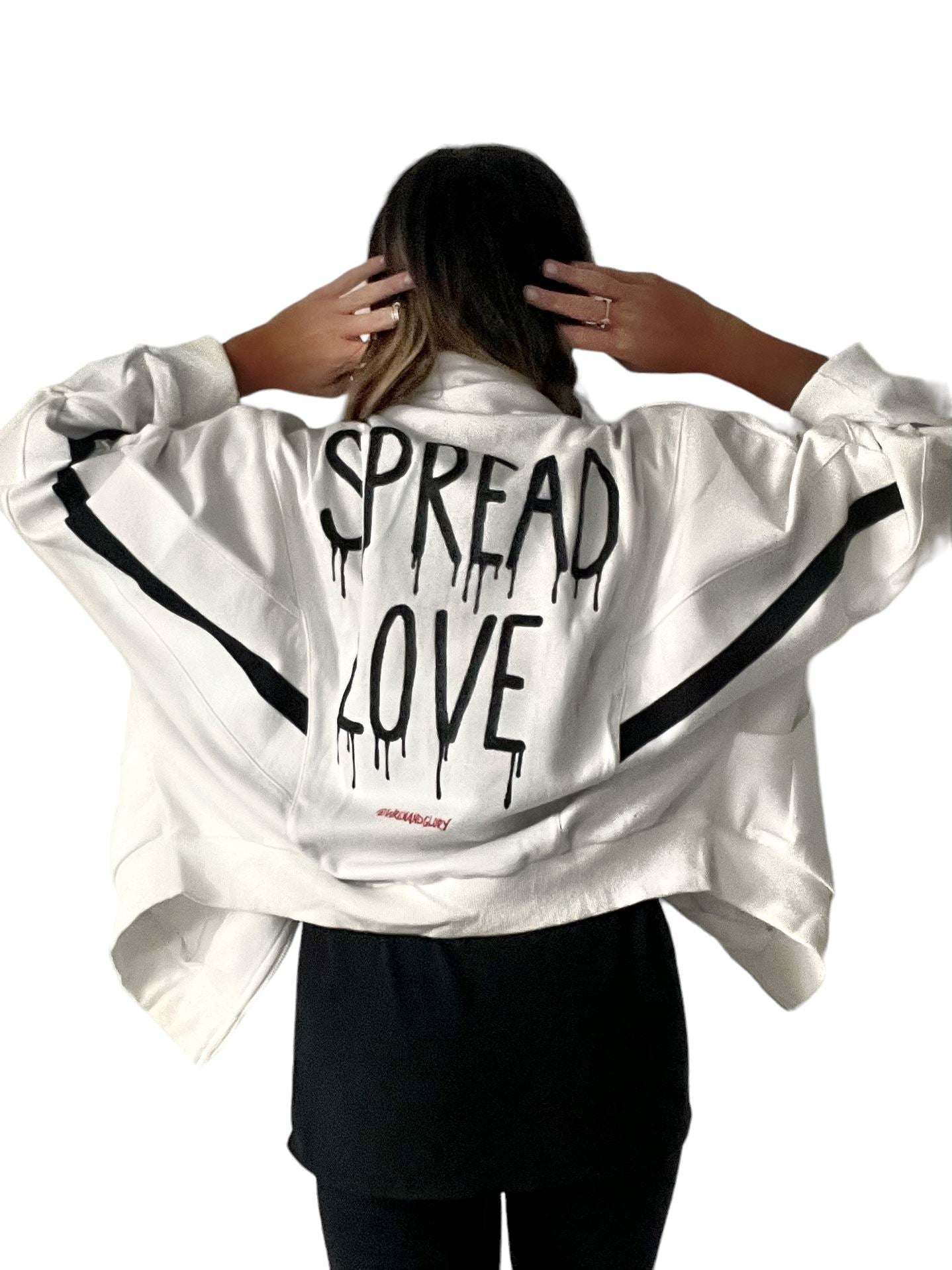 'Spread Love' Painted Sweat Jacket