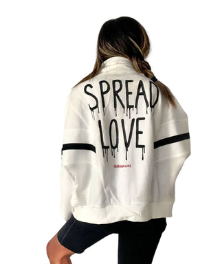 'Spread Love' Painted Sweat Jacket