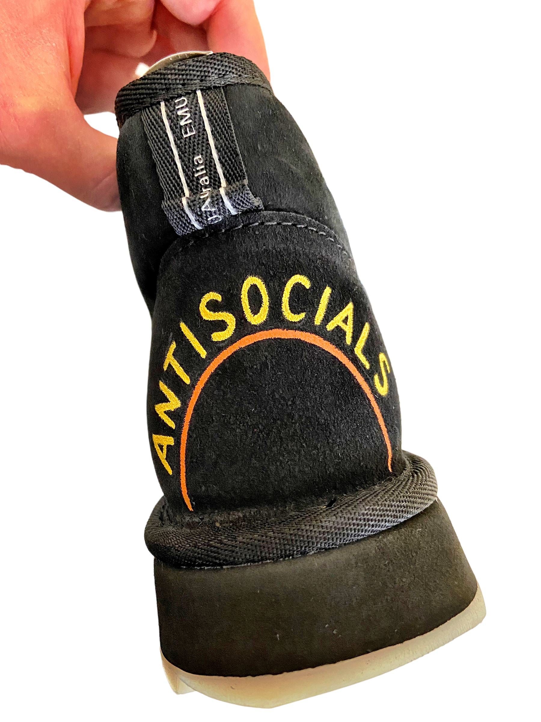 'Save The Anti Socials' Painted Emu Boots