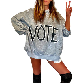 'VOTE!' PAINTED HOODIE