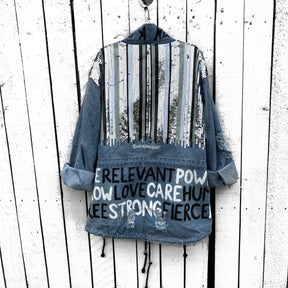 'POSITIVE VIBES' DENIM JACKET