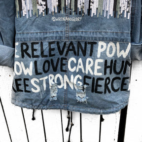 'POSITIVE VIBES' DENIM JACKET