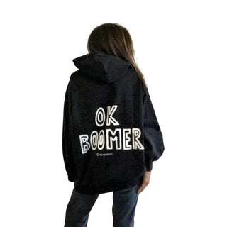 'OK BOOMER' PAINTED HOODIE