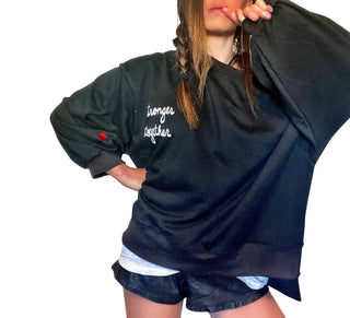 'RED, WHITE & BLUE LOVE' PAINTED SWEATSHIRT