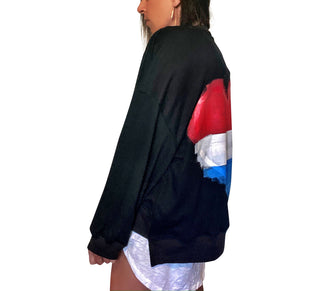 'RED, WHITE & BLUE LOVE' PAINTED SWEATSHIRT