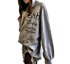 'SHH' PAINTED HOODIE