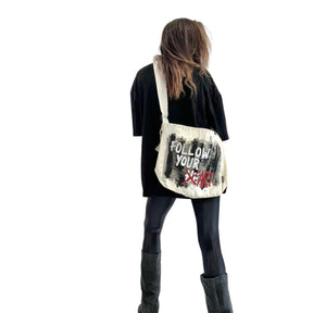 'Follow That Art' Painted Messenger Bag