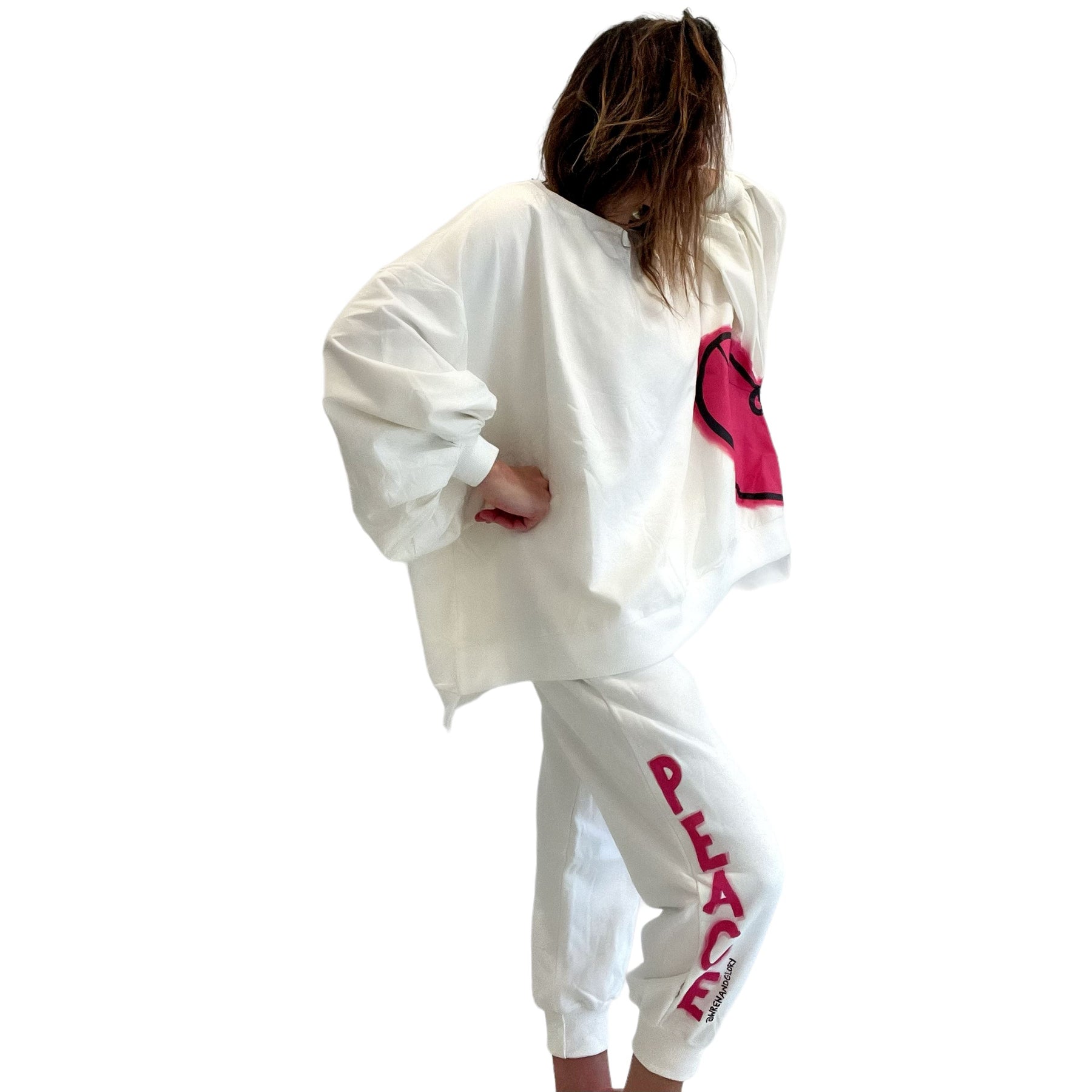 'Love Peace' Painted Loungewear Set