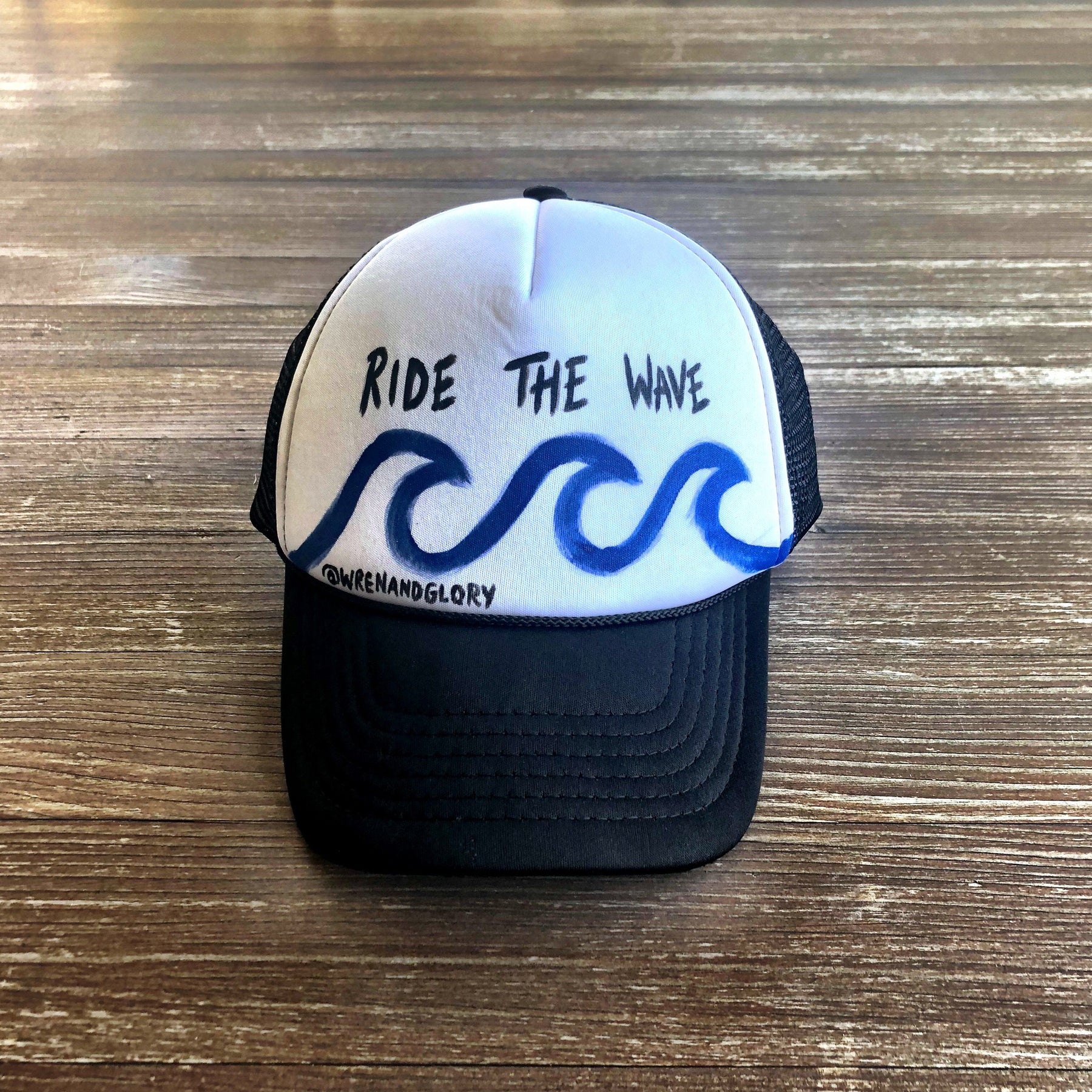 'RIDE THE WAVE' PAINTED HAT