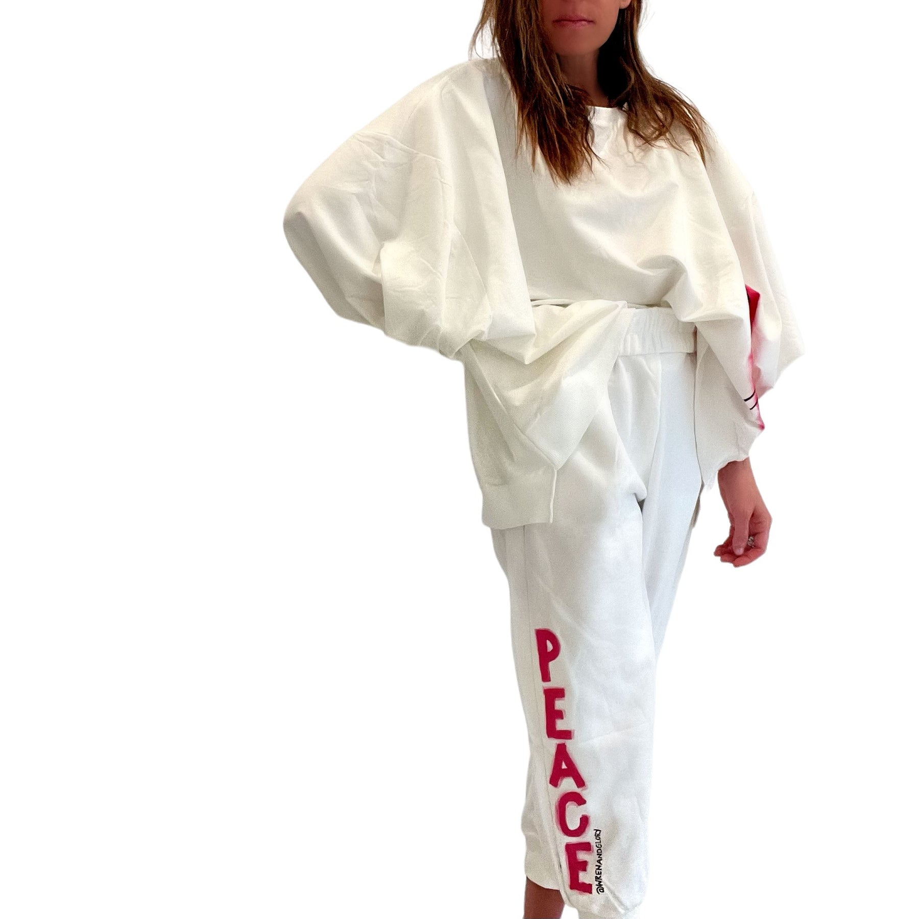 'Love Peace' Painted Loungewear Set