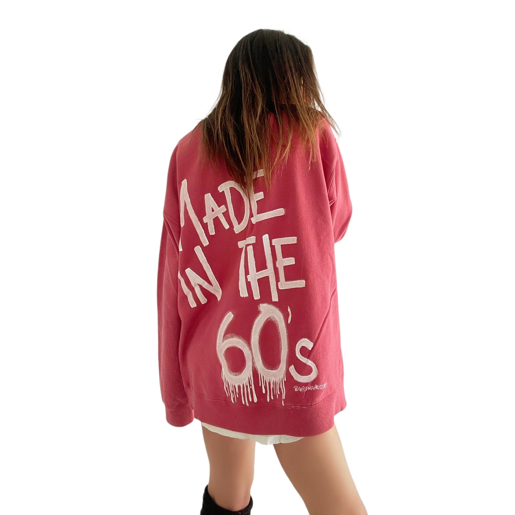 '60s Baby!' Painted Red Crewneck