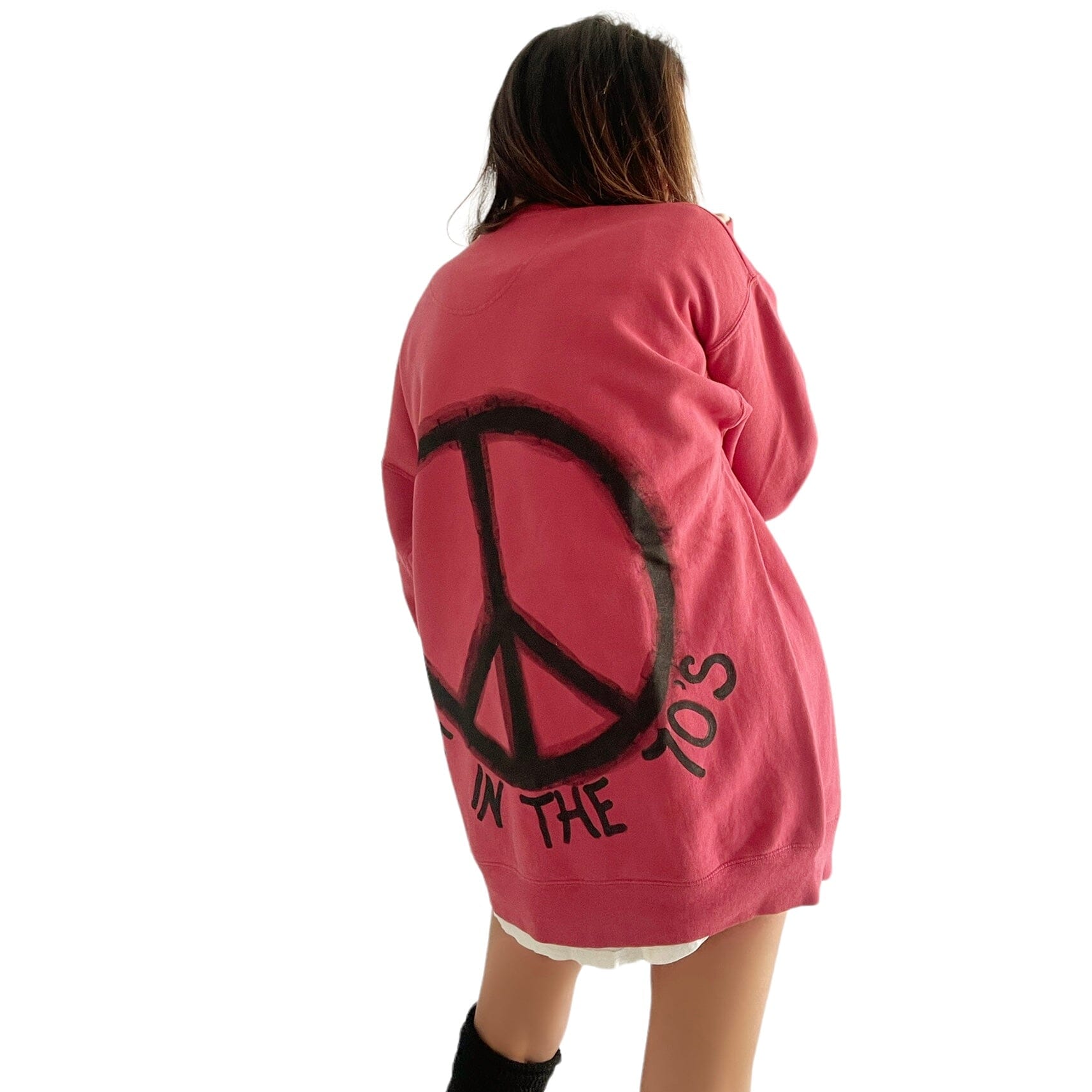 '70s Baby!' Painted Red Crewneck