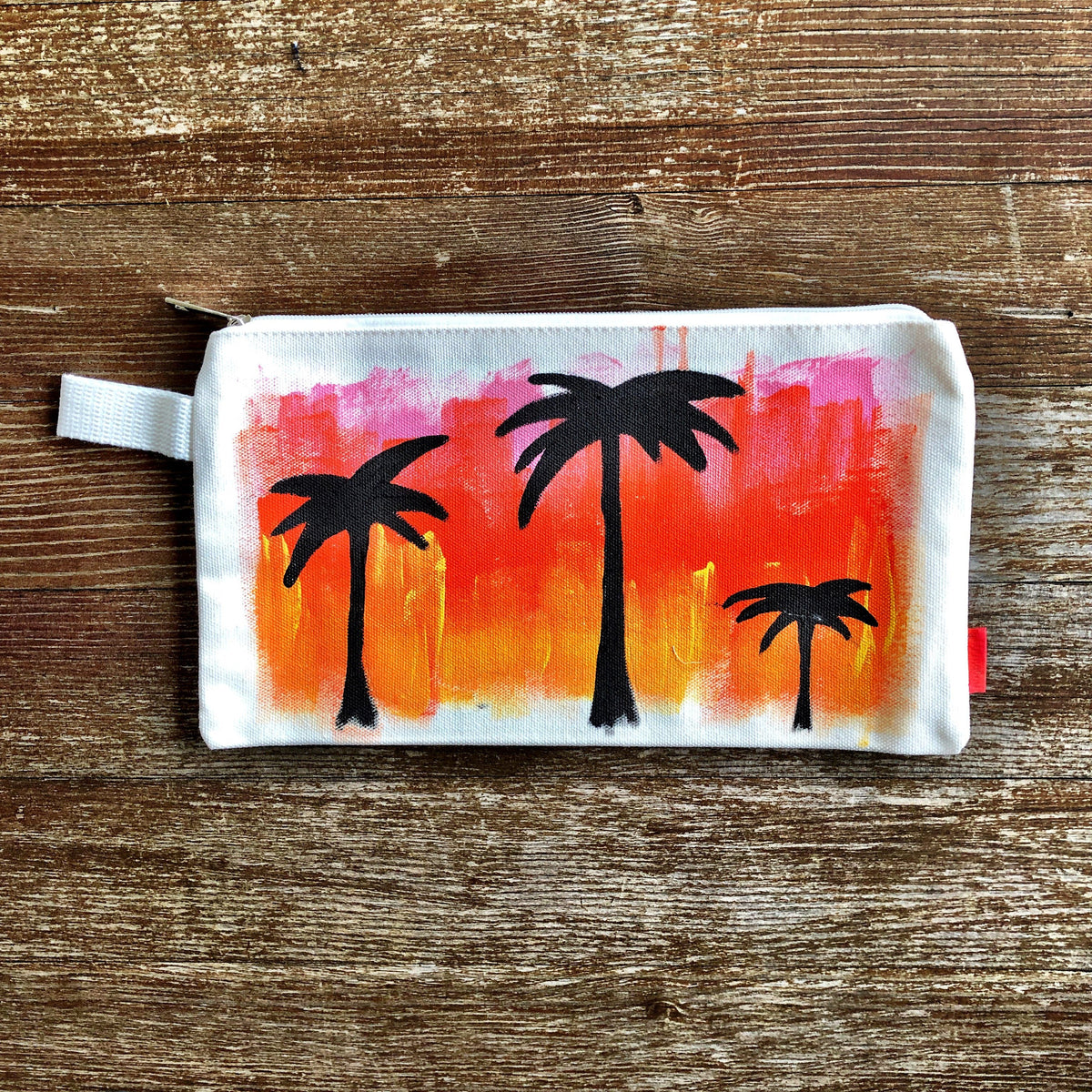 'PALMS' PAINTED POUCH