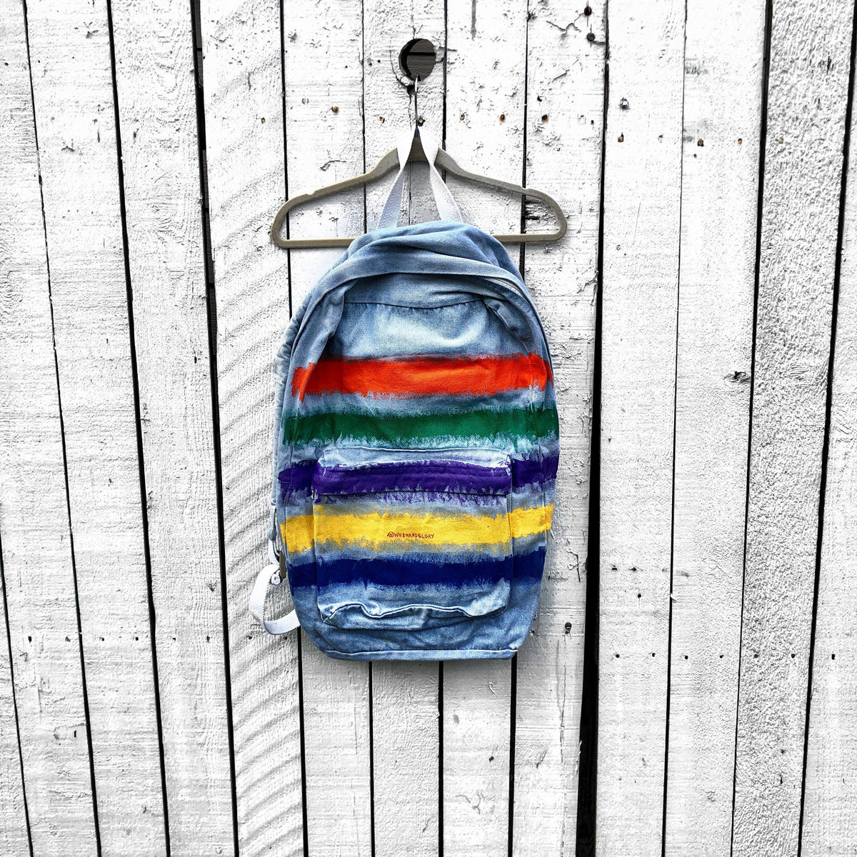 'RAINBOW STRIPE' PAINTED BACKPACK